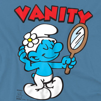 Carolina Blue - Pack Shot - The Smurfs Unisex Adult Vanity Smurf T-Shirt