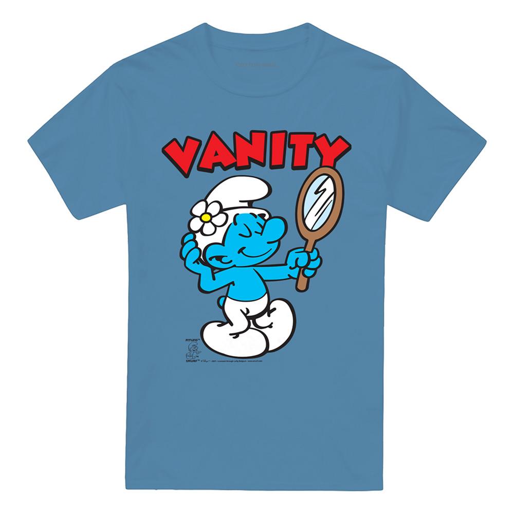 Carolina Blue - Front - The Smurfs Unisex Adult Vanity Smurf T-Shirt