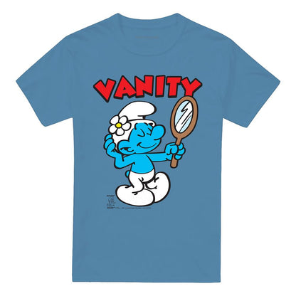 Carolina Blue - Front - The Smurfs Unisex Adult Vanity Smurf T-Shirt