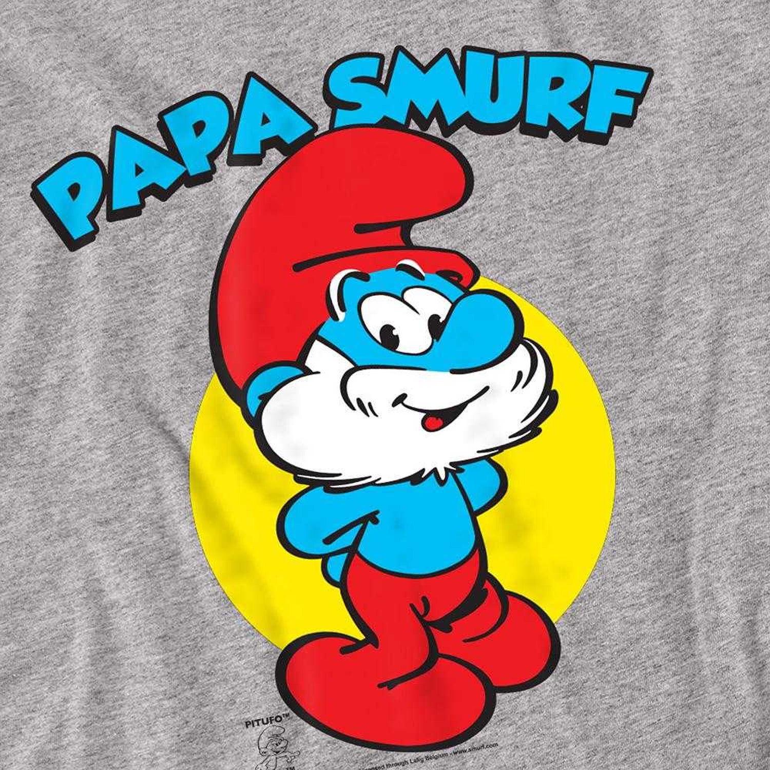 Athletic Heather - Side - The Smurfs Mens Papa Smurf Long-Sleeved T-Shirt