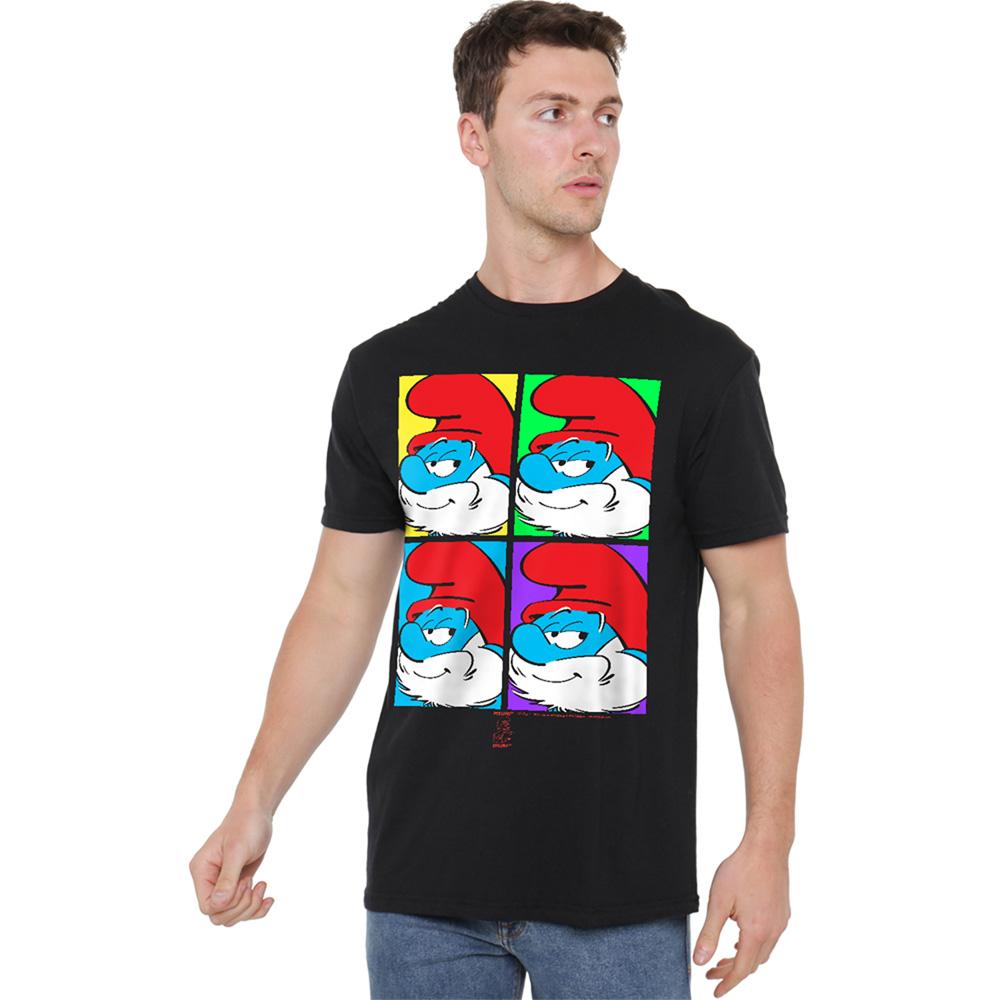 Black - Side - The Smurfs Unisex Adult Tiles T-Shirt