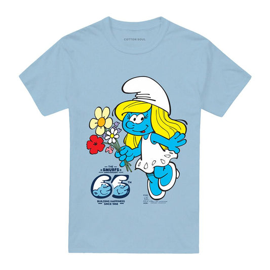 Light Blue - Front - The Smurfs Unisex Adult Smurfette Anniversary T-Shirt