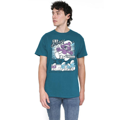 Slate - Side - The Smurfs Unisex Adult Manga Watch For Biting Smurf T-Shirt