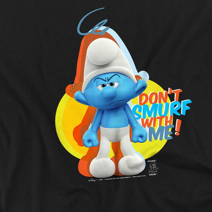 Black - Pack Shot - The Smurfs Unisex Adult Don´t Smurf with Me Grouchy Smurf T-Shirt