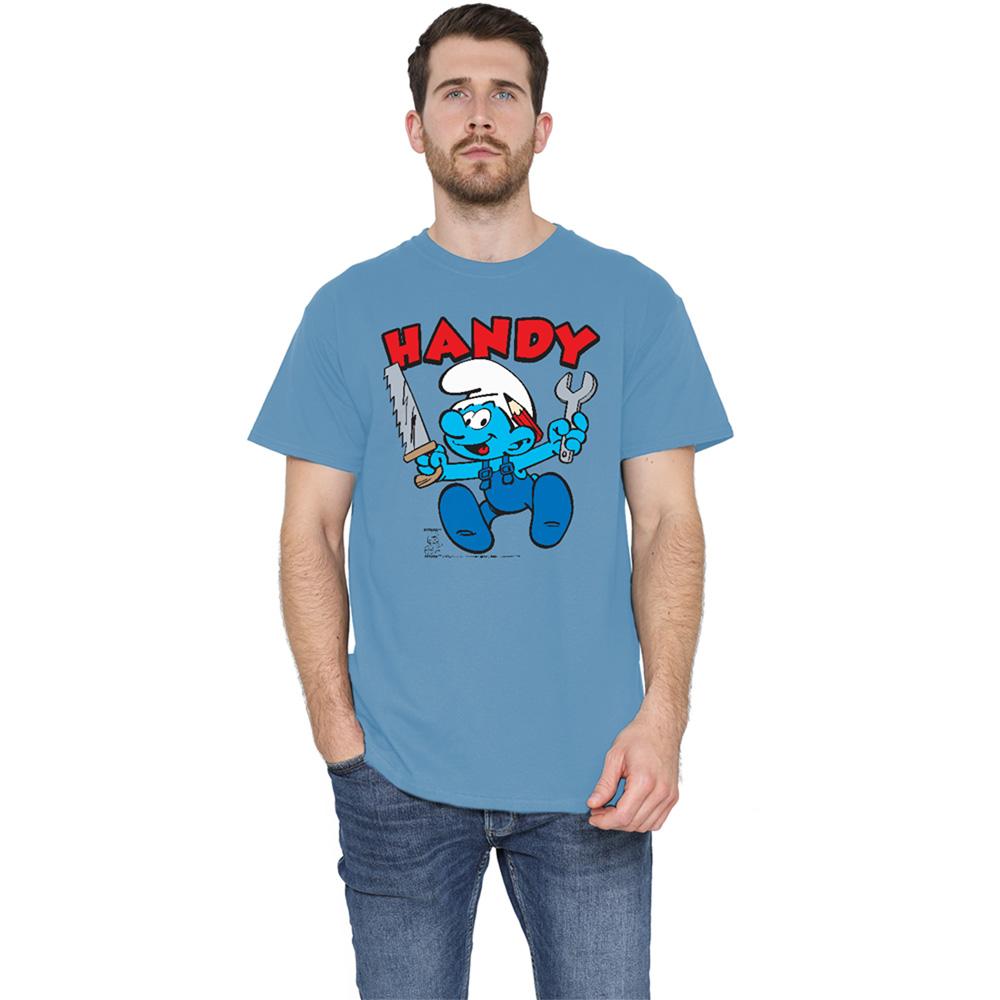 Carolina Blue - Side - The Smurfs Unisex Adult Handy Smurf T-Shirt