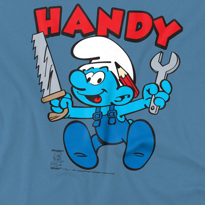 Carolina Blue - Pack Shot - The Smurfs Unisex Adult Handy Smurf T-Shirt