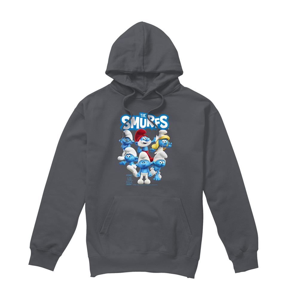 Charcoal - Front - The Smurfs Unisex Adult Group Shot Hoodie