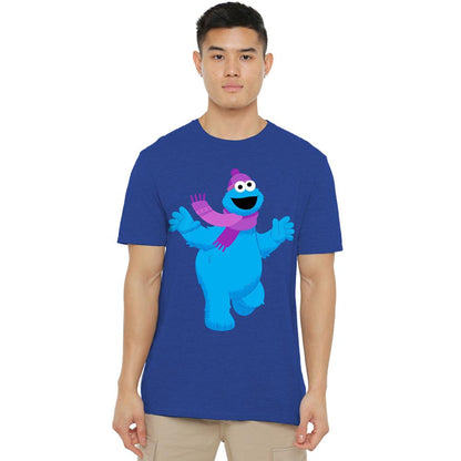 Royal Blue - Side - Sesame Street Unisex Adult Furry Friends Forever! Cookie Monster T-Shirt