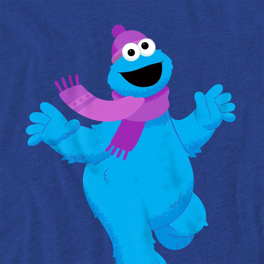 Royal Blue - Pack Shot - Sesame Street Unisex Adult Furry Friends Forever! Cookie Monster T-Shirt