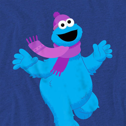 Royal Blue - Pack Shot - Sesame Street Unisex Adult Furry Friends Forever! Cookie Monster T-Shirt