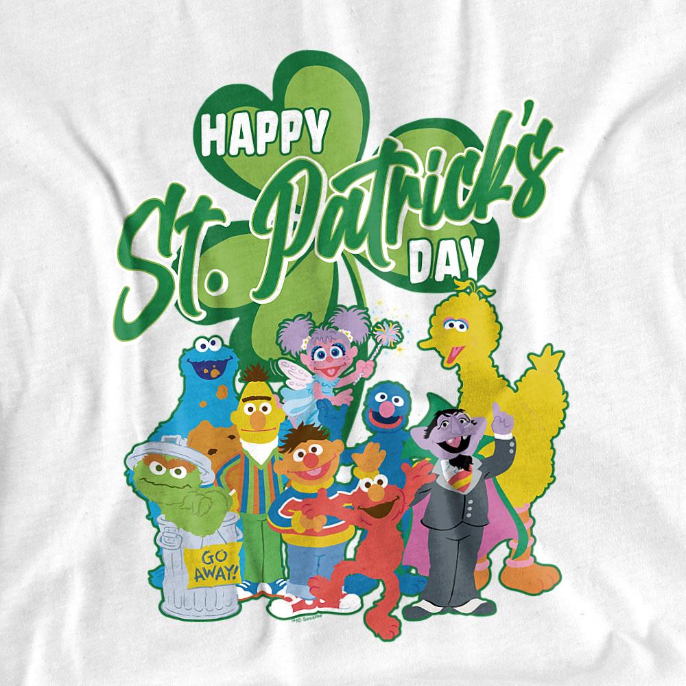White - Back - Sesame Street Unisex Adult Big Bird St Patricks Day T-Shirt