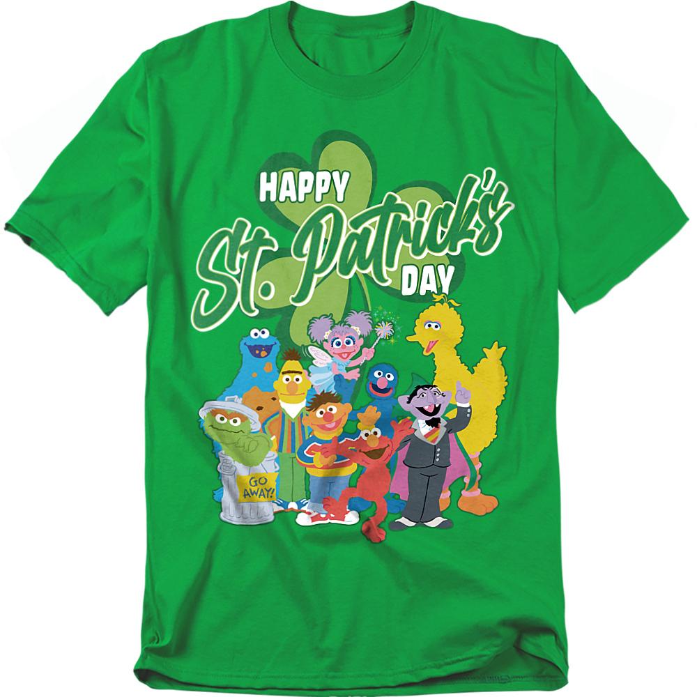 Kelly Green - Front - Sesame Street Unisex Adult Big Bird St Patricks Day T-Shirt