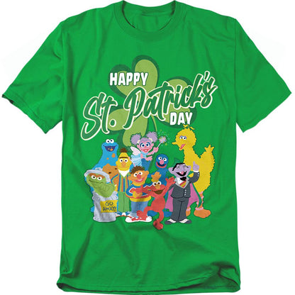 Kelly Green - Front - Sesame Street Unisex Adult Big Bird St Patricks Day T-Shirt