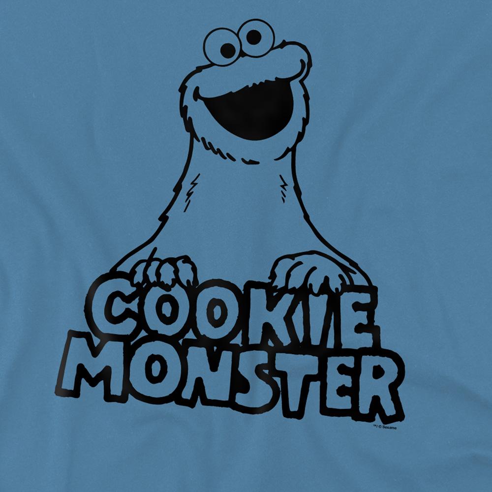 Carolina Blue - Pack Shot - Sesame Street Unisex Adult Cookie Monster Vintage T-Shirt