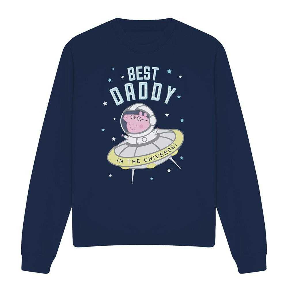 Navy - Front - Peppa Pig Unisex Adult Best Daddy Pig In The Universe Sweatshirt