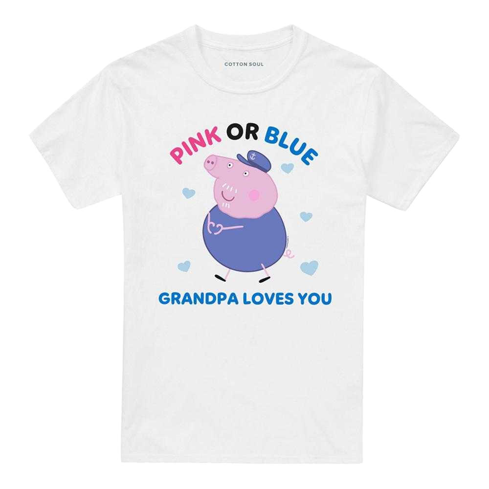 White - Front - Peppa Pig Unisex Adult Pink Or Blue Grandma Pig Loves You T-Shirt