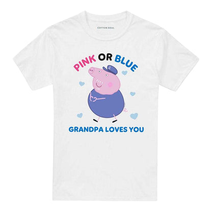 White - Front - Peppa Pig Unisex Adult Pink Or Blue Grandma Pig Loves You T-Shirt
