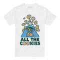 White - Front - Sesame Street Unisex Adult All The Cookies T-Shirt