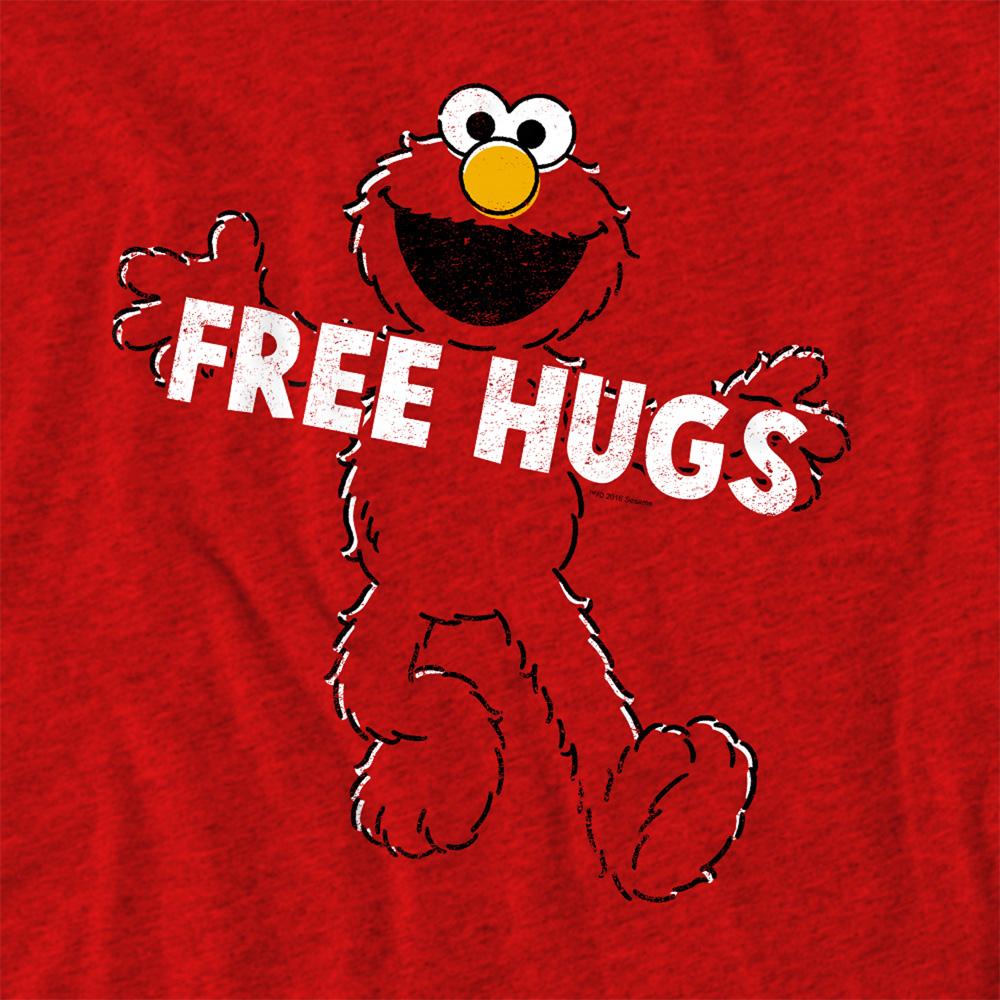 Red - Pack Shot - Sesame Street Unisex Adult Free Hugs T-Shirt