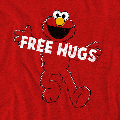 Red - Pack Shot - Sesame Street Unisex Adult Free Hugs T-Shirt