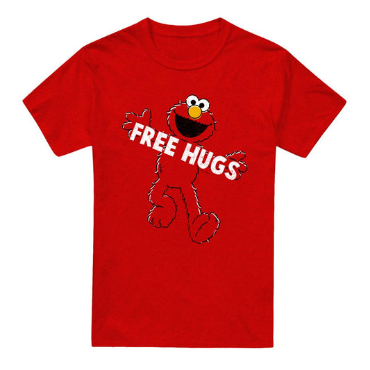 Red - Front - Sesame Street Unisex Adult Free Hugs T-Shirt