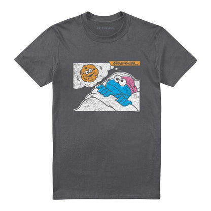 Charcoal - Front - Sesame Street Unisex Adult Meanwhile T-Shirt