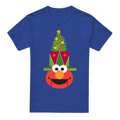 Royal Blue - Side - Sesame Street Unisex Adult Elmo Nutcracker Christmas T-Shirt