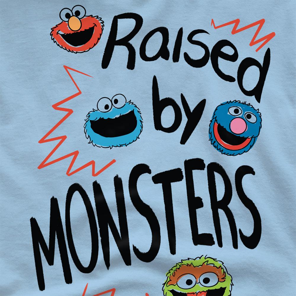 Light Blue - Pack Shot - Sesame Street Unisex Adult Raised By Monsters T-Shirt
