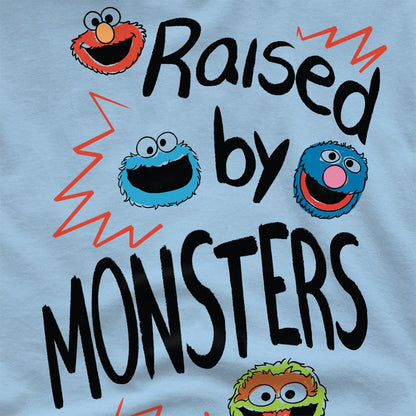 Light Blue - Pack Shot - Sesame Street Unisex Adult Raised By Monsters T-Shirt