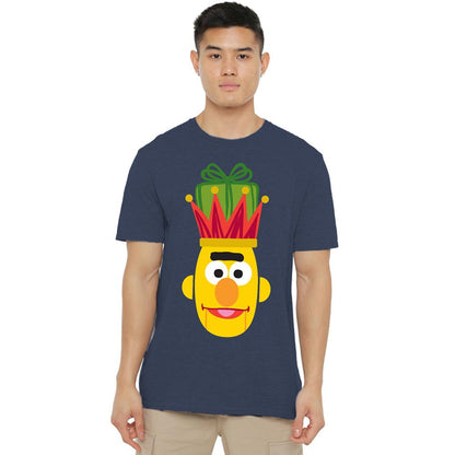 Navy - Side - Sesame Street Unisex Adult Bert Nutcracker Christmas T-Shirt