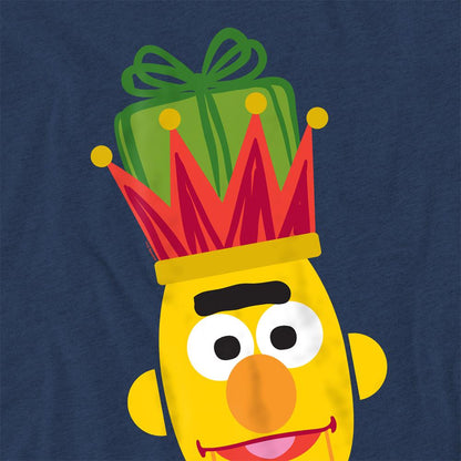 Navy - Pack Shot - Sesame Street Unisex Adult Bert Nutcracker Christmas T-Shirt