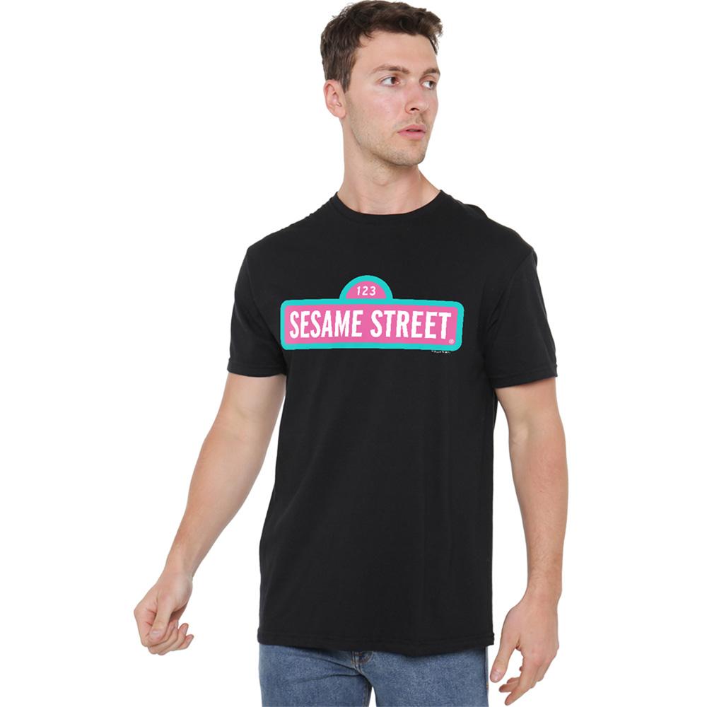 Black - Side - Sesame Street Unisex Adult Alt Logo T-Shirt