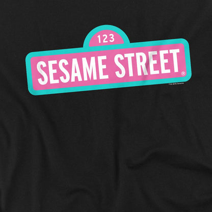 Black - Pack Shot - Sesame Street Unisex Adult Alt Logo T-Shirt