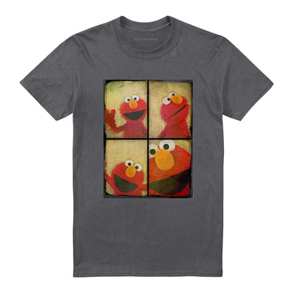 Charcoal - Front - Sesame Street Unisex Adult Elmo Photobooth T-Shirt