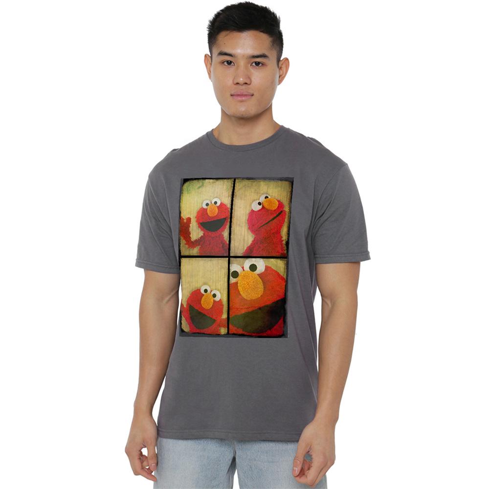 Charcoal - Side - Sesame Street Unisex Adult Elmo Photobooth T-Shirt