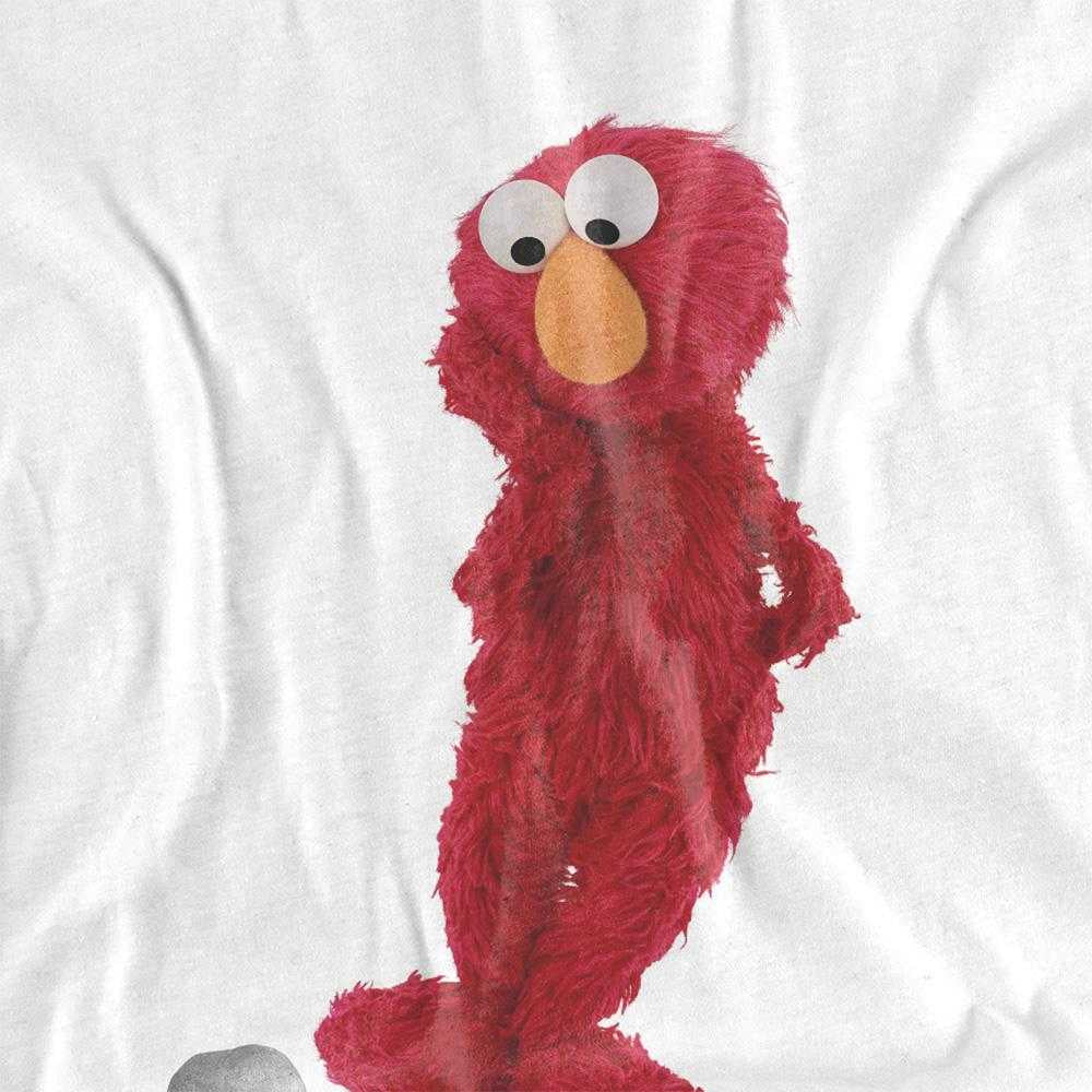 White - Side - Sesame Street Unisex Adult Existential Elmo Long-Sleeved T-Shirt