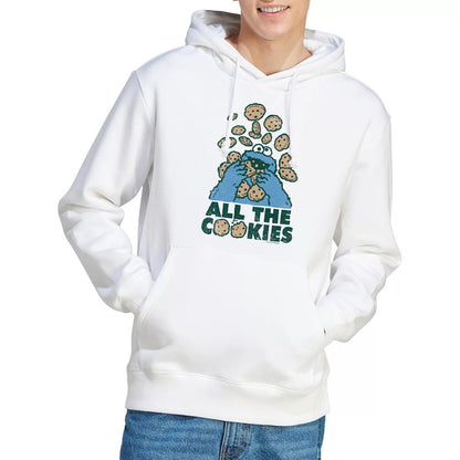 White - Side - Sesame Street Unisex Adult All The Cookies Cookie Monster Hoodie