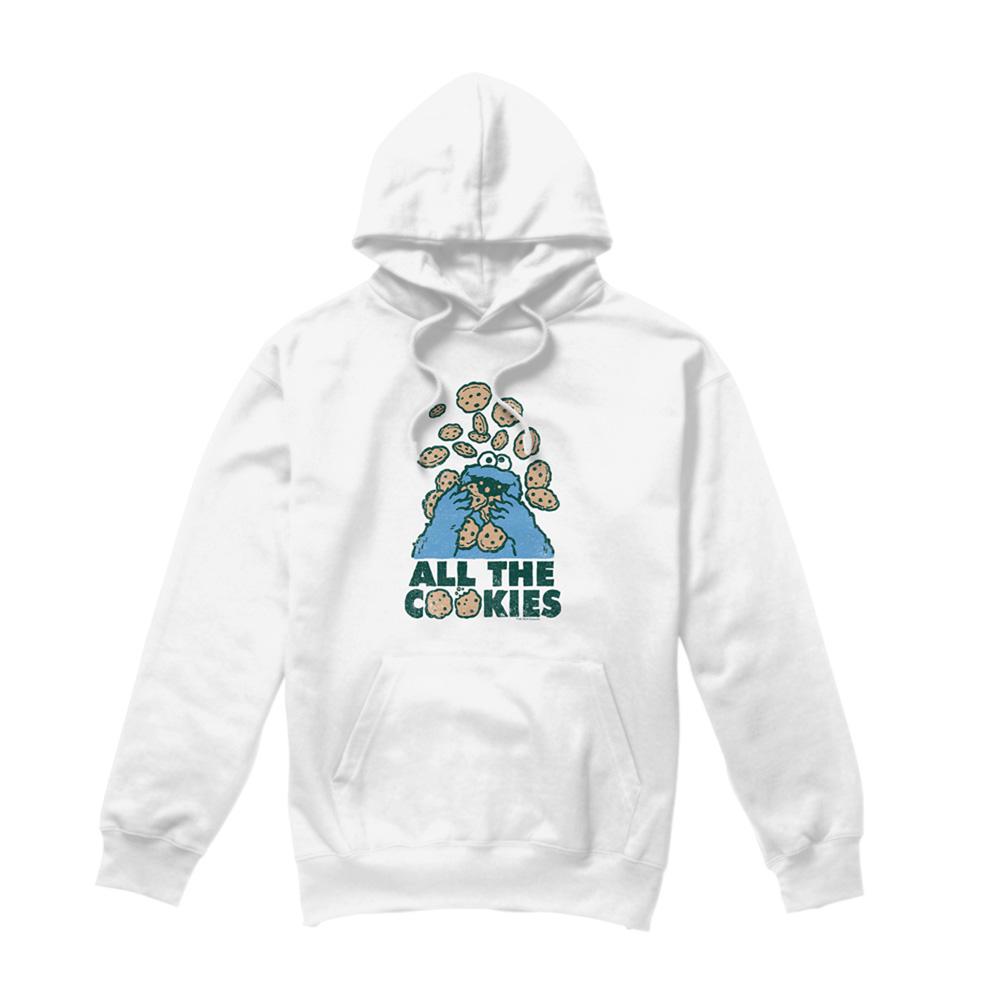 White - Front - Sesame Street Unisex Adult All The Cookies Cookie Monster Hoodie