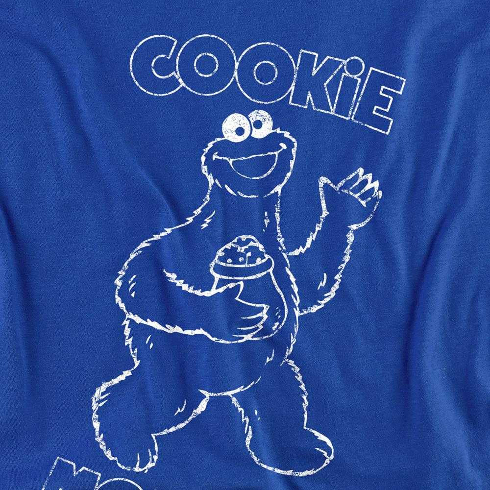 Royal Blue - Side - Sesame Street Unisex Adult Simple Cookie Long-Sleeved T-Shirt