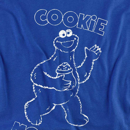 Royal Blue - Side - Sesame Street Unisex Adult Simple Cookie Long-Sleeved T-Shirt