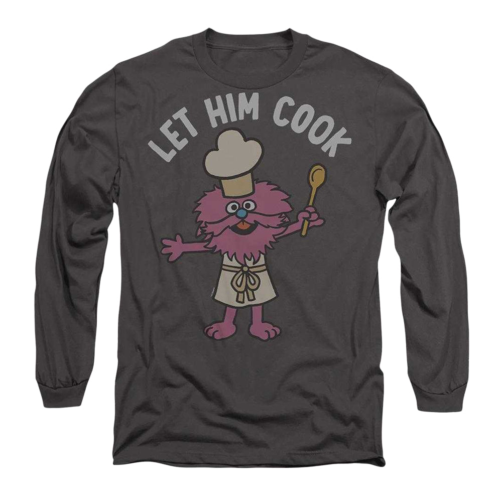 Charcoal - Front - Sesame Street Unisex Adult Let Him Cook Long-Sleeved T-Shirt
