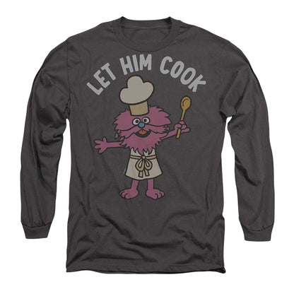 Charcoal - Front - Sesame Street Unisex Adult Let Him Cook Long-Sleeved T-Shirt