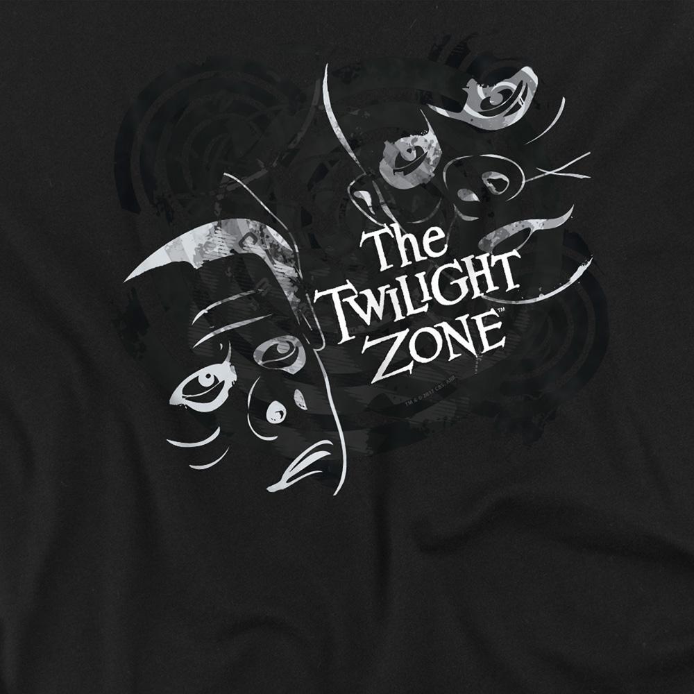 Black - Pack Shot - The Twilight Zone Unisex Adult Strange Faces T-Shirt