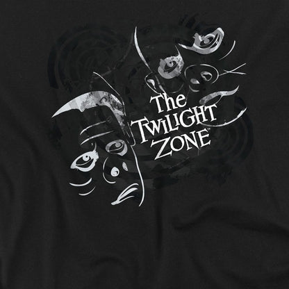 Black - Pack Shot - The Twilight Zone Unisex Adult Strange Faces T-Shirt