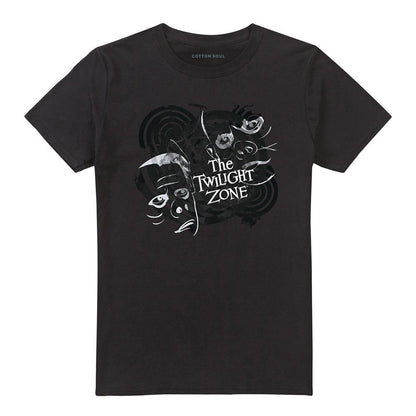 Black - Front - The Twilight Zone Unisex Adult Strange Faces T-Shirt