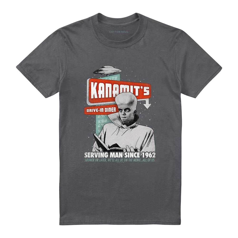 Charcoal - Front - The Twilight Zone Unisex Adult Kanamits Diner T-Shirt