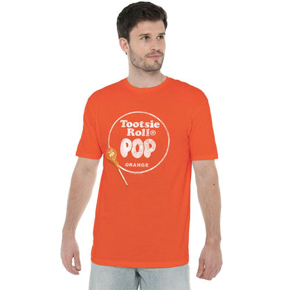 Orange - Side - Tootsie Roll Unisex Adult Pop Logo T-Shirt