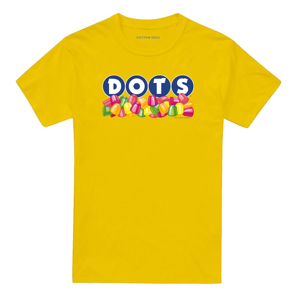 Yellow - Front - Tootsie Roll Unisex Adult Dots Logo T-Shirt
