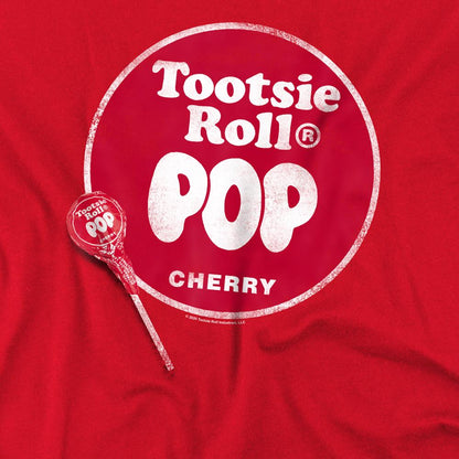 Red - Side - Tootsie Roll Unisex Adult Pop Logo T-Shirt