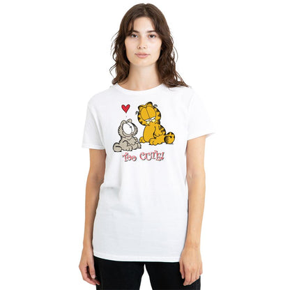White - Lifestyle - Garfield Womens-Ladies Too Cute T-Shirt
